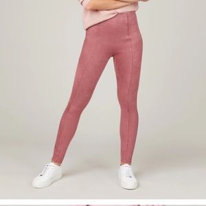 Spanx Faux Suede Leggings Rich Rose